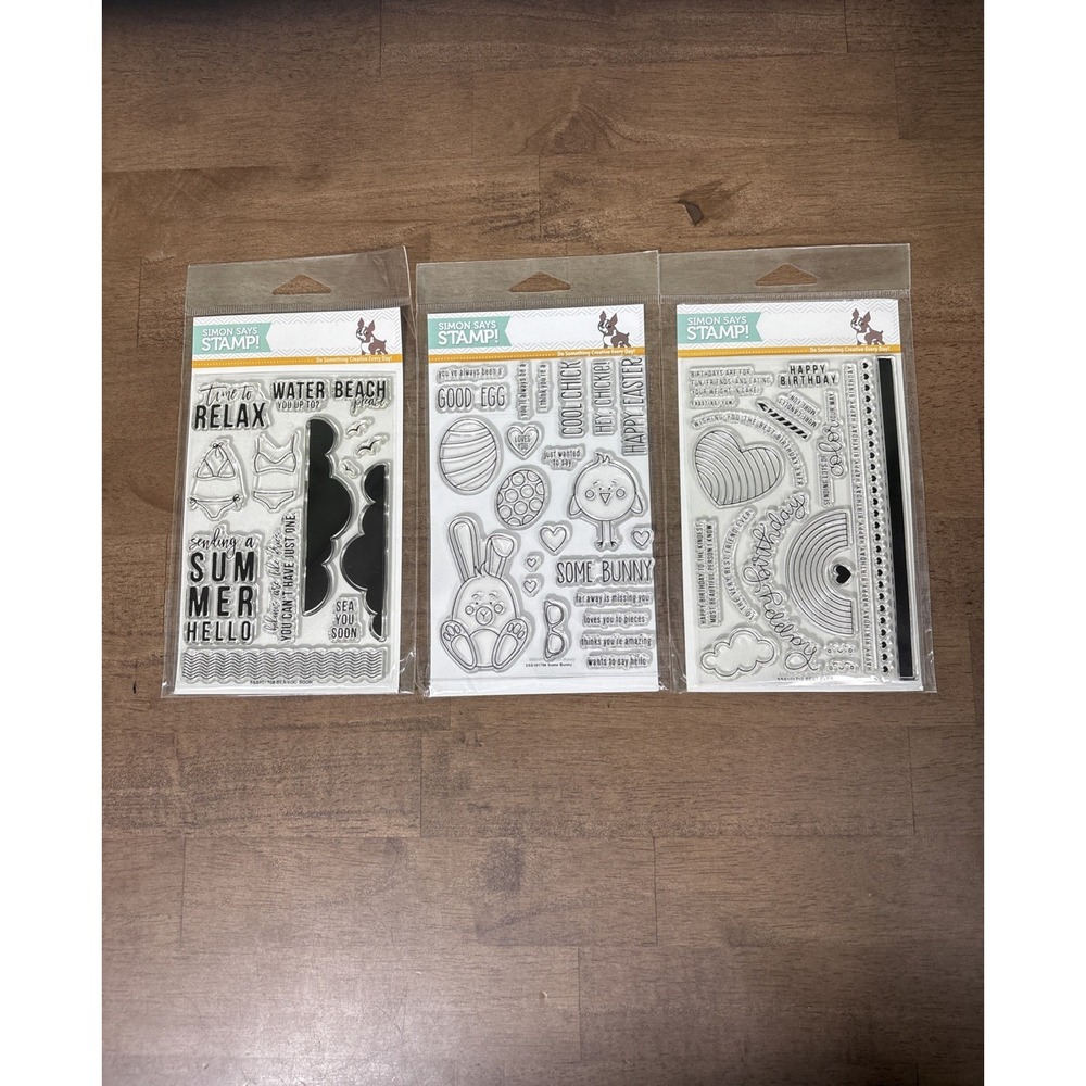 3 Simon Says Clear Stamp Sets Beach Birthday Easter Bunny